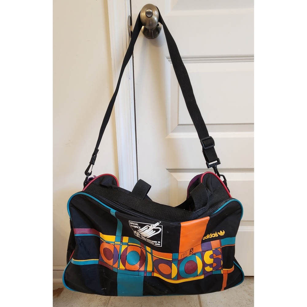 Vintage Adidas 1993 Special Olympics World Winter Games Austria Duffel Bag Black